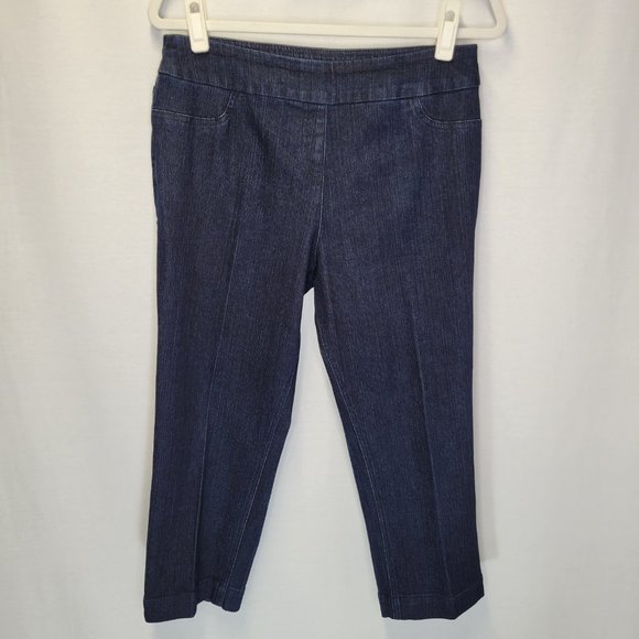 Soft Surroundings Women's Petite Medium Jeans Pull On Crop - Picture 1 of 7